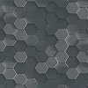 Antracit design tapéta 3D hatású geometrikus méhsejt mintával