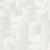 Geometrai mintás design tapéta szürke és fehér színben metálos díszítéssel