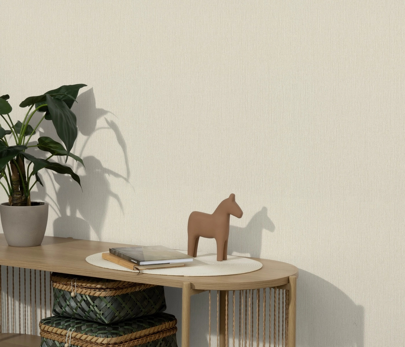 106cm dupla széles bézs textil mintás vinyl tapéta