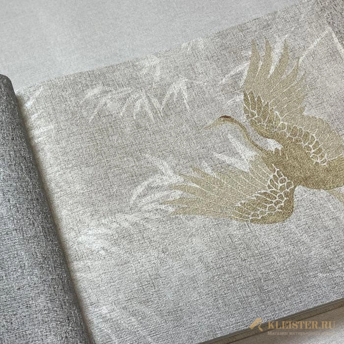 106cm dupla széles natúr színű daru madár mintás japán design tapéta