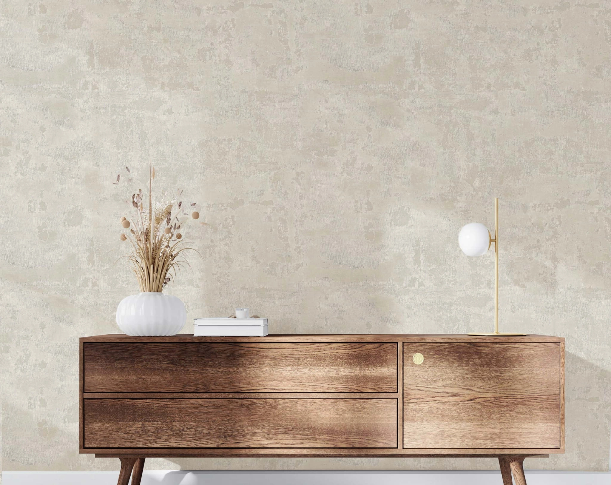 106cm dupla széles Olasz vinyl tapéta barna koptatott mintával