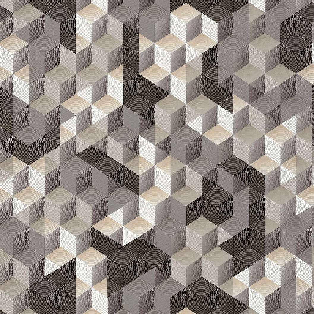 3D geometria mintás tapéta fekete fehér színvilággal