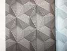 3D hatású dekor tapéta szürke geometrikus mintával