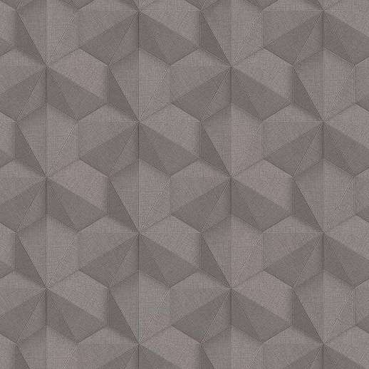 3D hatású dekor tapéta szürke geometrikus mintával