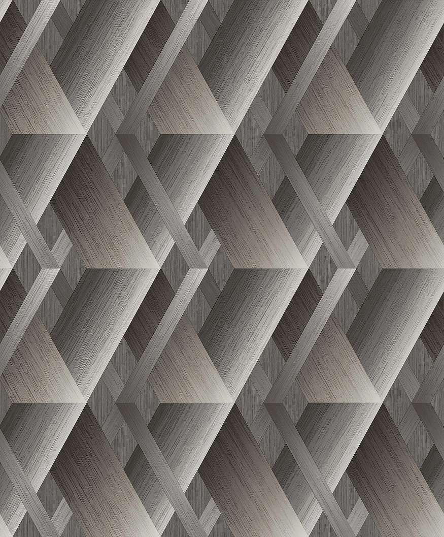 3D hatású design tapéta szürke geometriai mintával