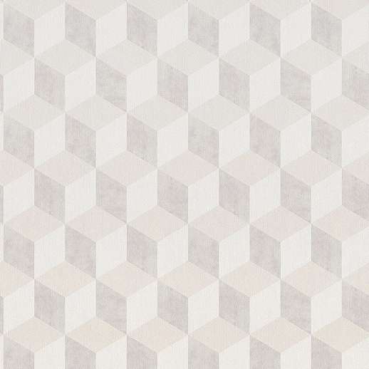 3D hatású fehér,szürke,beige színű geometrikus mintás design tapéta