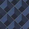 3D hatású geometria mintás design prémium tapéta kék, tinta színben
