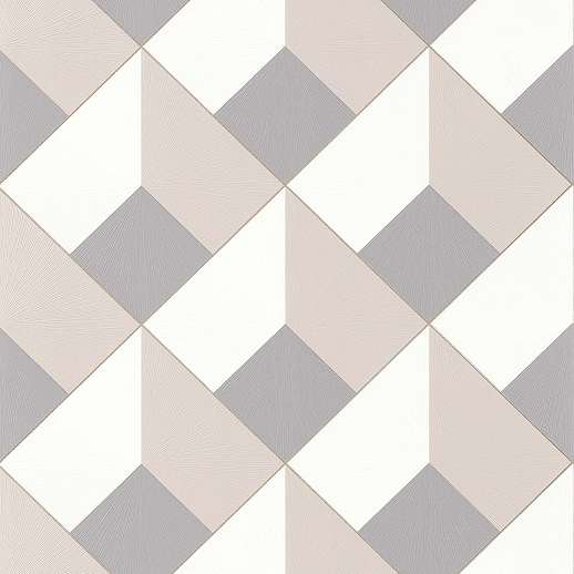 3D hatású geometria mintás design prémium tapéta taupe színben