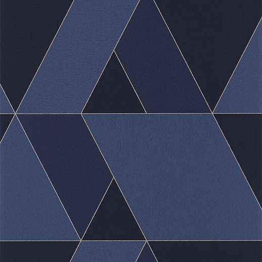 3D hatású geometria mintás kék és tinta színű design tapéta