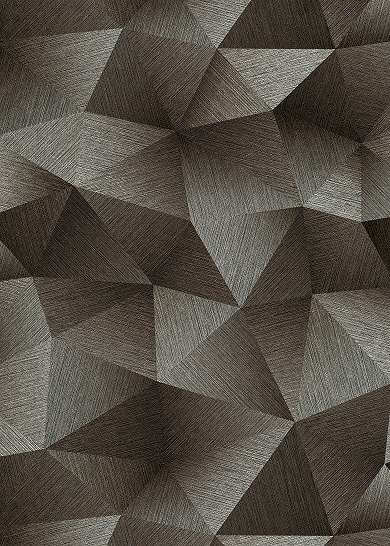 3D tapéta modern 3d hatású geometriai mintával antracit színben