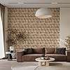 3Dhatású geometrikus kő mintás beige színű elegáns design tapéta