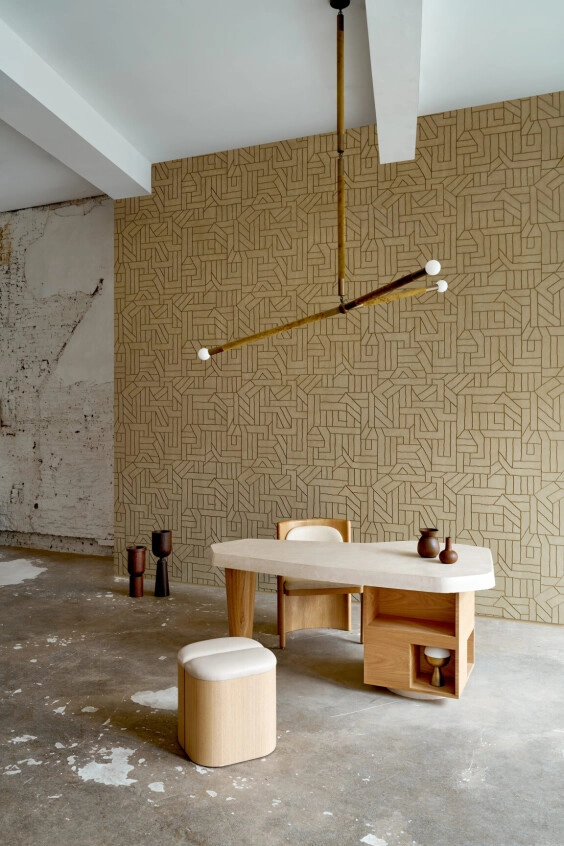 58500_La Dérive_Nougat Arte luxus tapéta geometrikus mintával
