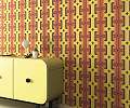 60-as 70-es évek sárgás színvilágú retró mintás tapéta