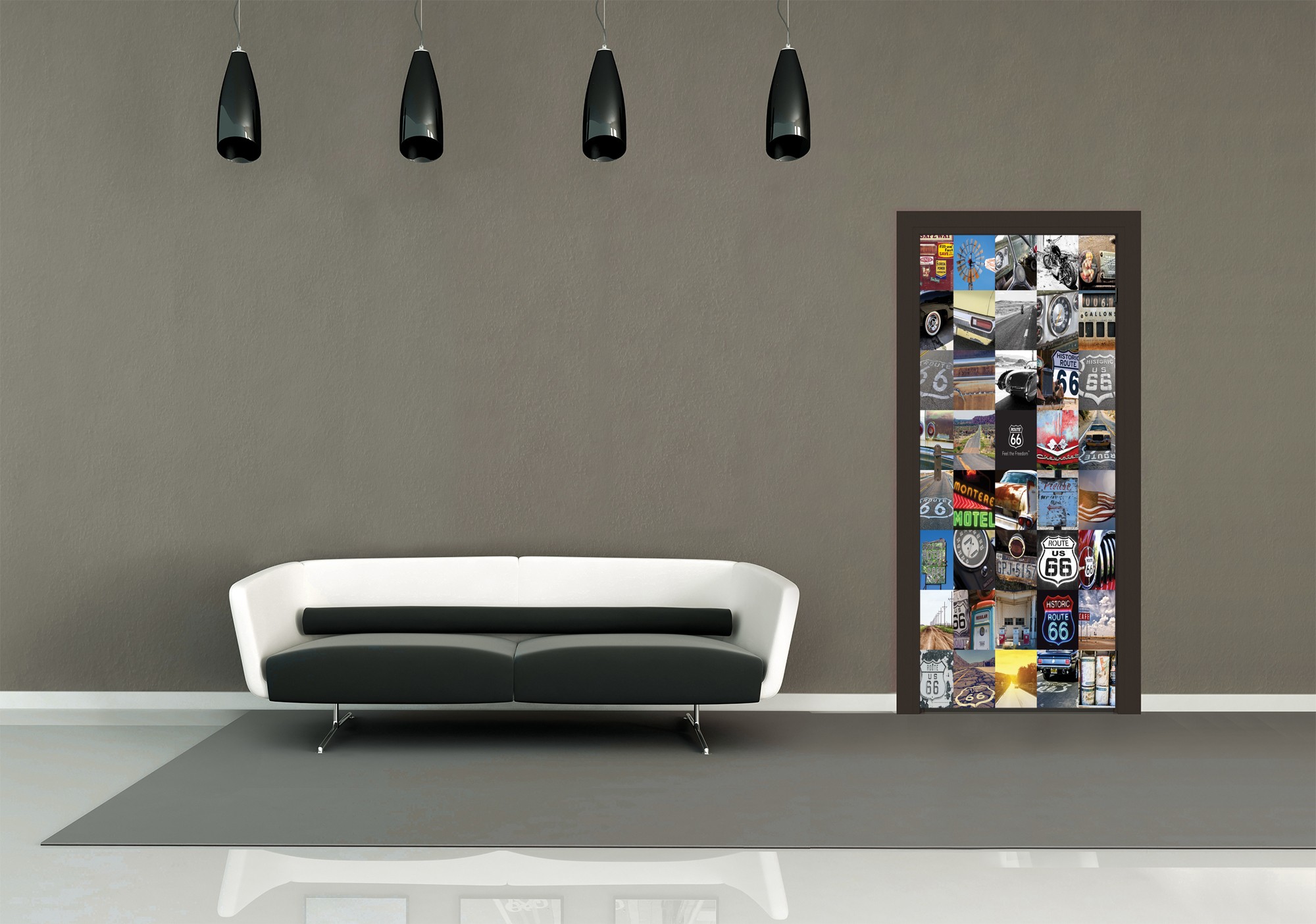 66 -os út fali poszter ajtóra