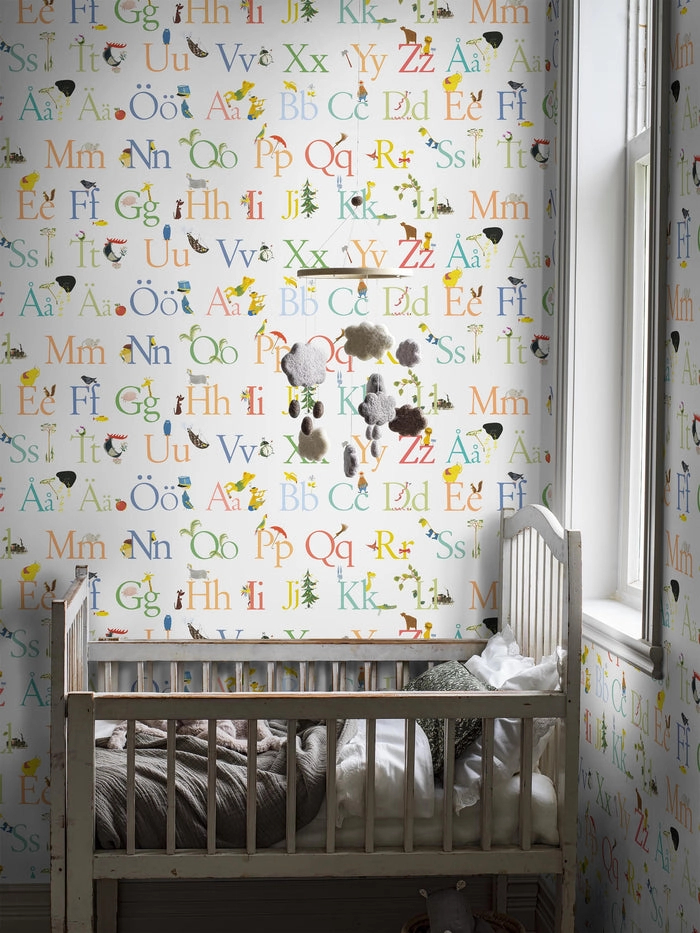 ABC és állat mintás gyerek design tapéta