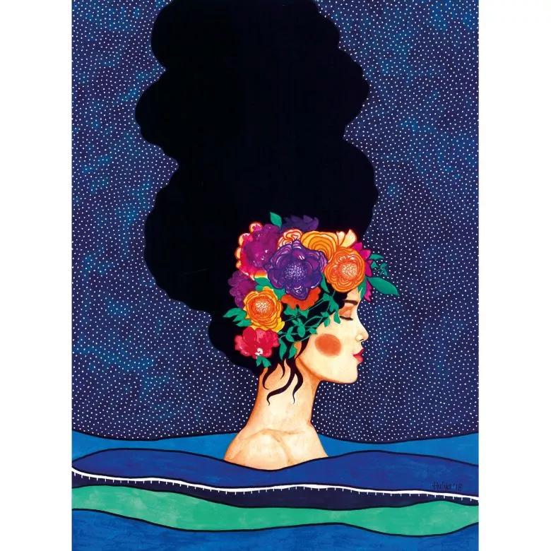 Absztrak színes női portré vlies fali poszter