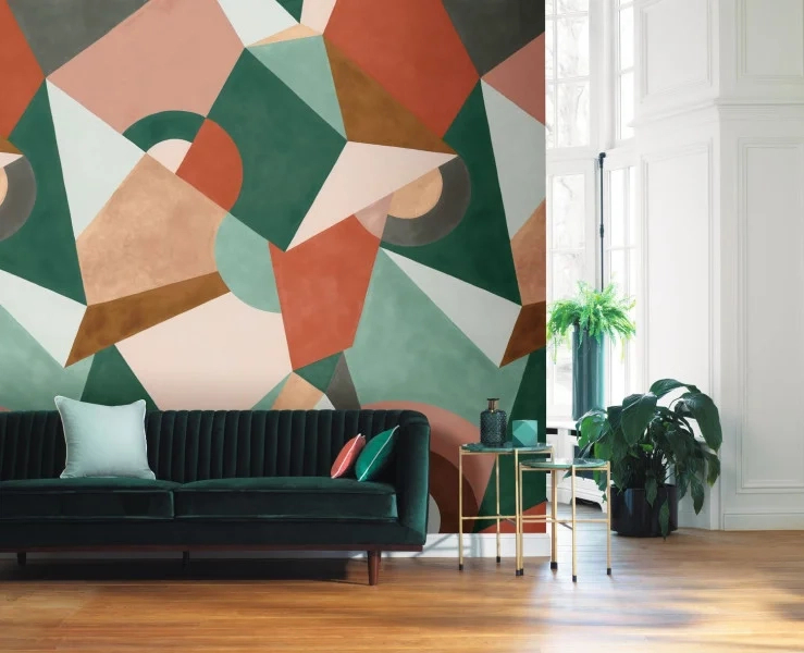 Absztrakt színes geometrikus mintás casadeco poszter tapéta