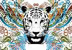 Absztrakt színes tigris mintás fali poszter 368x254 vlies