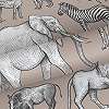 Afrikai állat mintás vlies gyerek tapéta