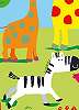 Afrikai szafari zsiráffal zebrával gyerek fali poszter