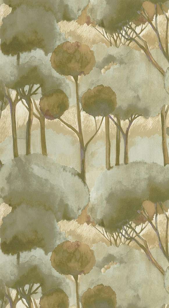 Akvarell fa erdő mintás vinyl francia dekor tapéta