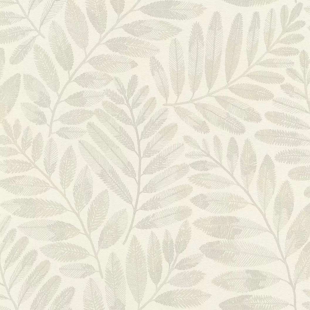 Akvarell levél mintás dekor tapéta szürke színben