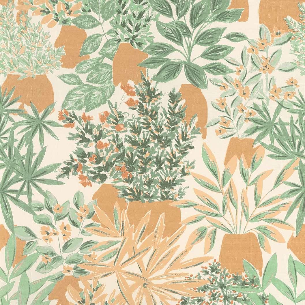 Akvarell stílusú botanikus levélmintás design tapéta mosható