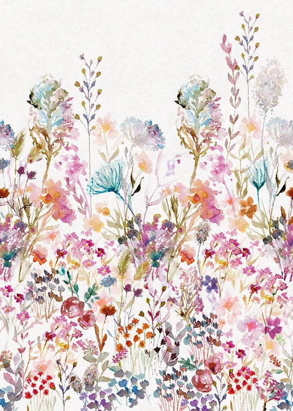 Akvarell stílusú virágmintás vlies fali poszter