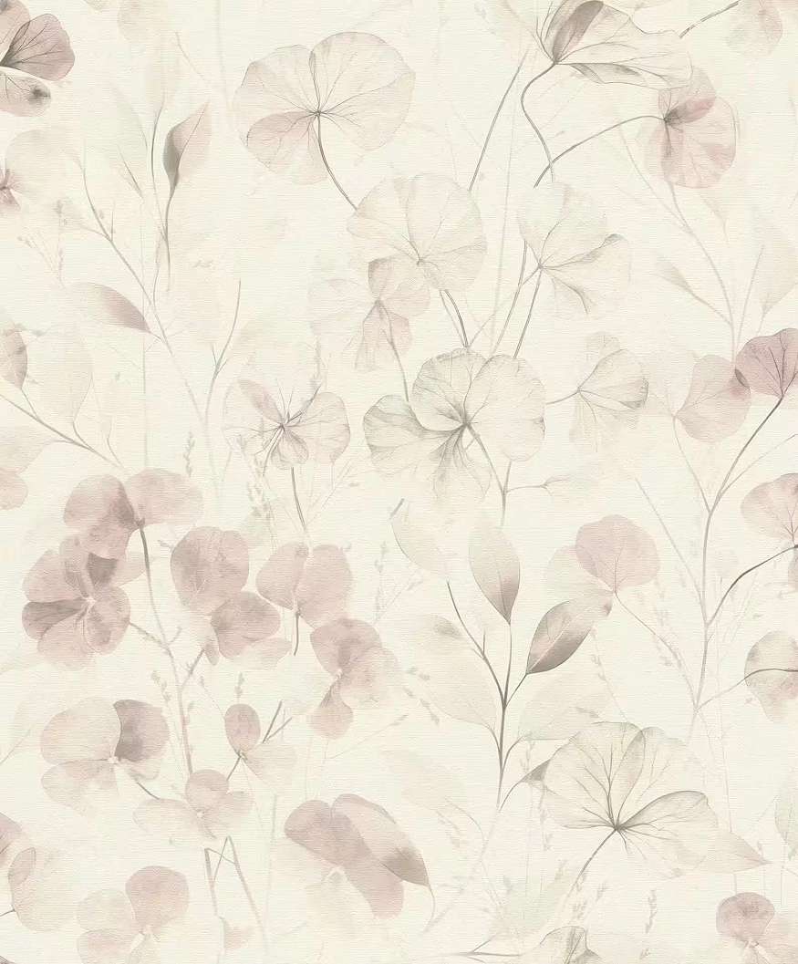 Akvarell vinyl virágmintás dekor tapéta rózsaszín színben