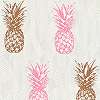 Ananász mintás dekor tapéta réz, rózsaszín ananász mintával