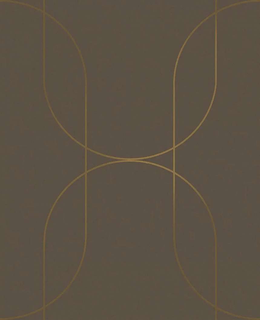 Angol dekor tapéta metál arany geometrikus mintával kávébarna színben