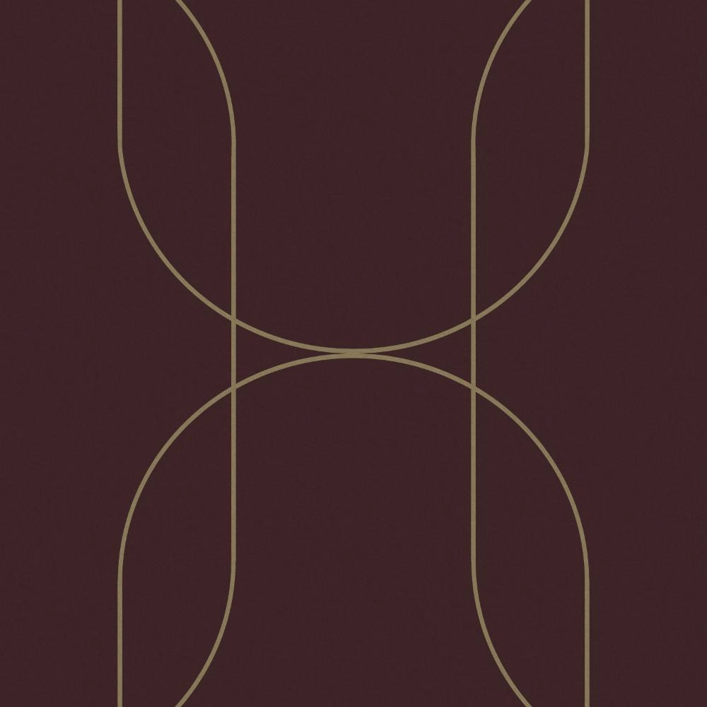 Angol dekor tapéta metál arany geometrikus mintával sötétbarna színben