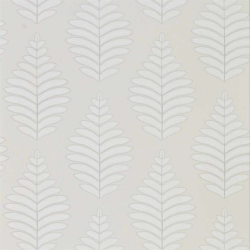 Angol dekor tapéta törtfehér színben páfránylevél mintával