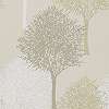 Angol design tapéta arany és ezüst színben fa mintával