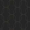 Angol design tapéta fekete arany nagyléptékű geometriai mintával