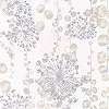 Angol design tapéta krémfehér és szürke színben virágos inda mintával