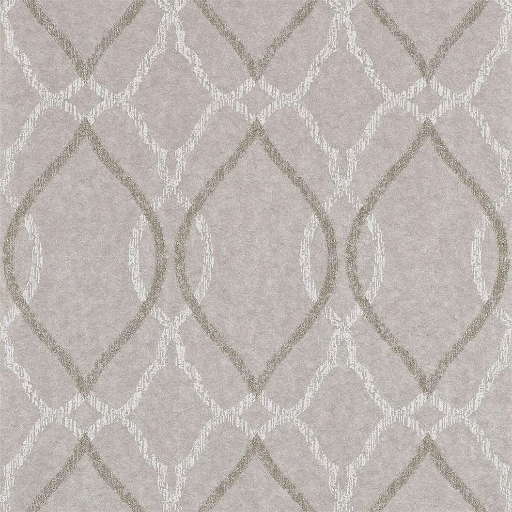 Angol design tapéta platinum színben geometrikus mintával