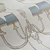 Angol design tapéta szürkés alapon lámpaernyő mintákkal