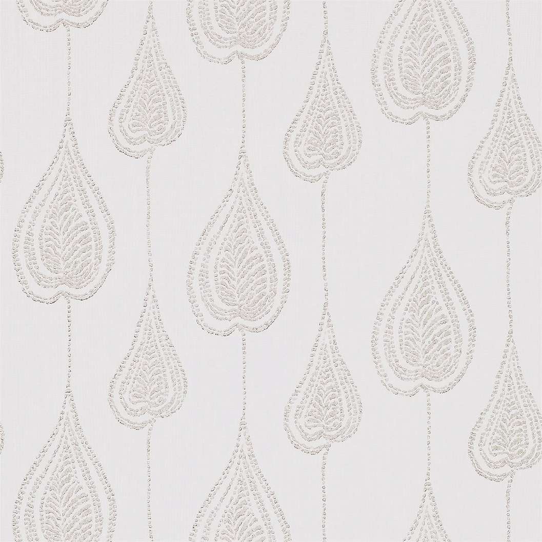 Angol design tapéta világosszürke színben levél mintával