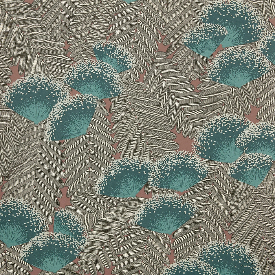 Angol design tapéta virág és levél mintával kék és rózsaszín színben