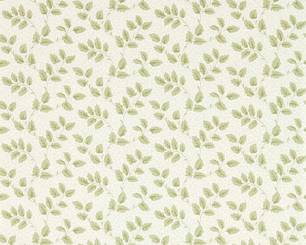 Angol Sanderson dekor tapéta levél mintával élénkzöld színben