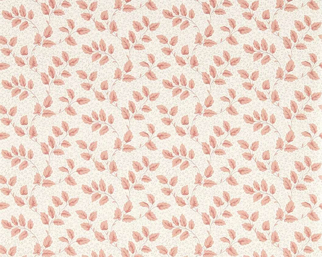 Angol Sanderson dekor tapéta levél mintával rózsaszín színben