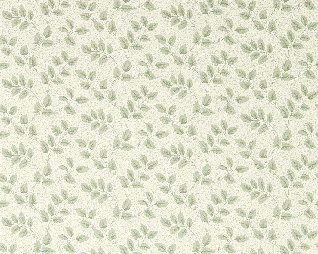 Angol Sanderson dekor tapéta levél mintával zöld színben