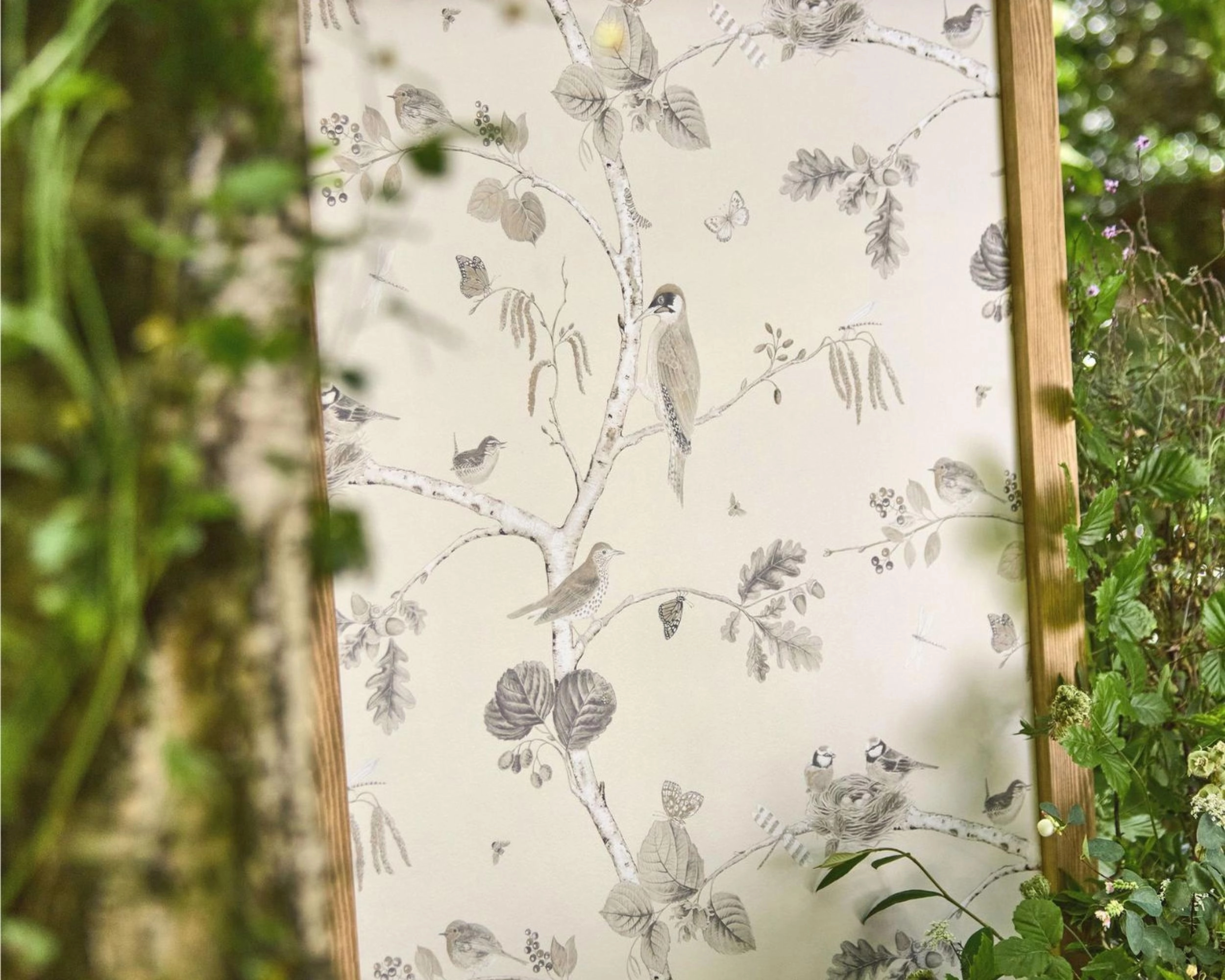 Angol Sanderson dekor tapéta madár levél mintával
