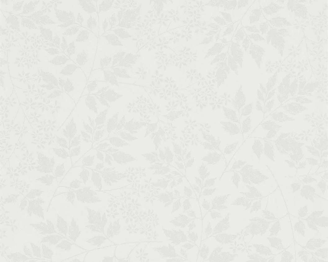 Angol Sanderson dekor tapéta virág és levél sziluett mintával homokkő színben