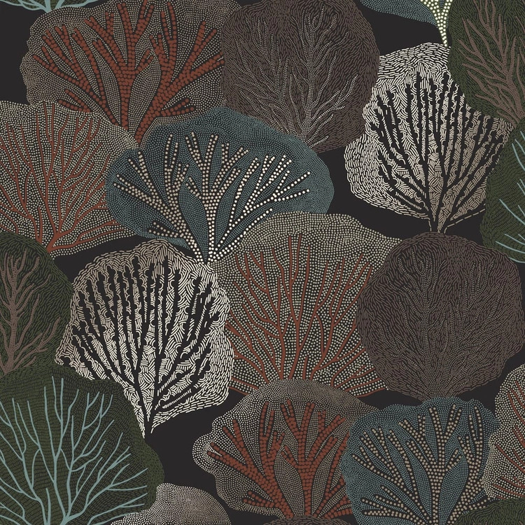 Angol vlies tapéta erdő mintával bronz és sötétzöld szinekkel
