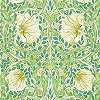 Angol William Morris design tapéta zöld sárga klasszikus virág levél mintával