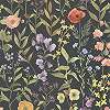 Antracit akvarell mezei virágmintás casadeco design tapéta