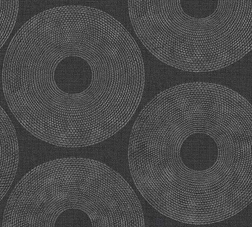 Antracit kör geometrikus mintás vinyl design tapéta