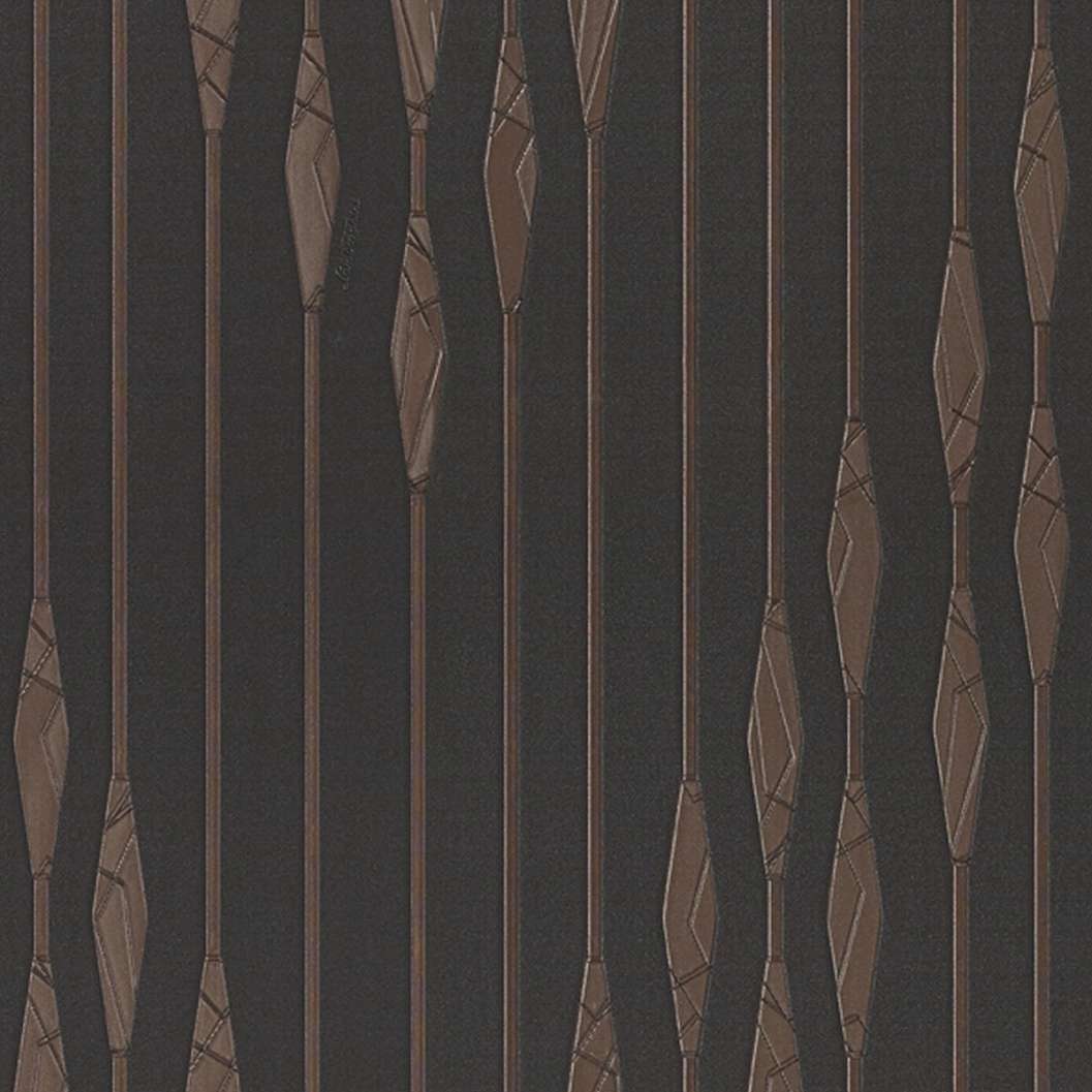Antracit olasz design tapéta modern geometrikus mintával 70cm széles